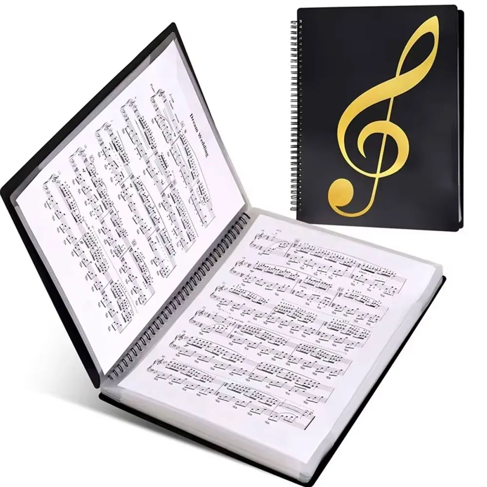 Blank Sheet Music Notebook - 柔軟な 40 ページピアノ楽譜フォルダー A4 音楽ブッククリップシートノートフォルダーピアノ紙シート音楽バインダー練習用