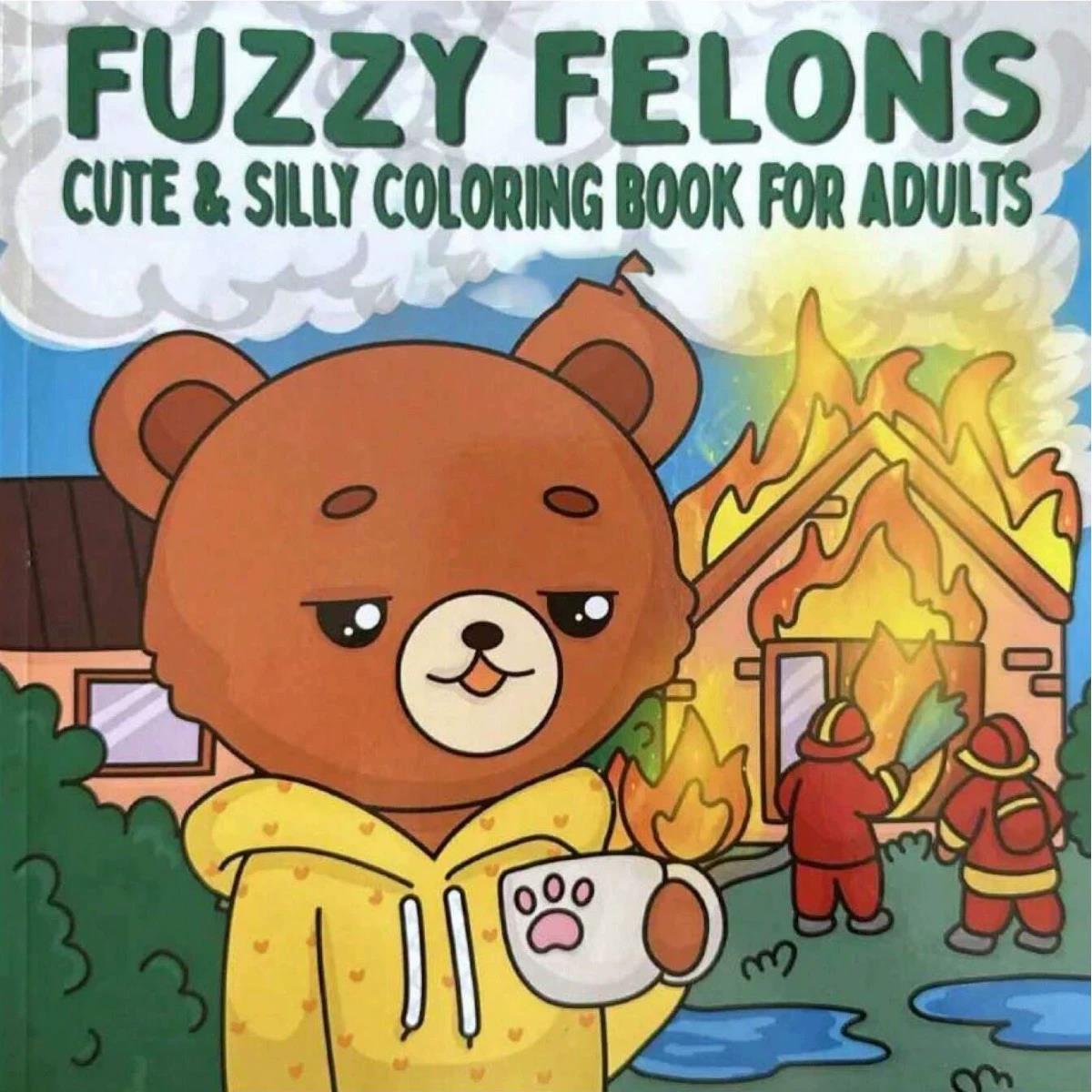 Adult Coloring Book Stress Relief - ファジー・フェロンズ 大人向け塗り絵 - かわいい動物キャラクターの落ち着くシーン ストレス解消のためのティーン向け描画