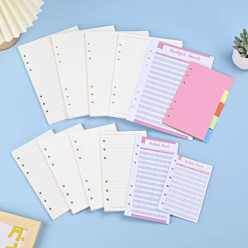 A5 Spiral Dotted Grid Notebook - A6 a5ルーズリーフノートブック詰め替えスパイラルバインダーナーページラインドットグリッド紙文房具