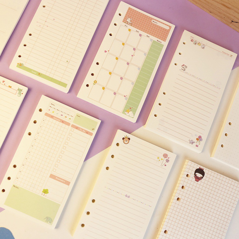 A5 Spiral Dotted Grid Notebook - 2026年カラーA5 A6ルーズリーフノートリフィルスパイラルバインダーインナーページ週間月間ToDoラインドットグリッドインナーペーパー文房具