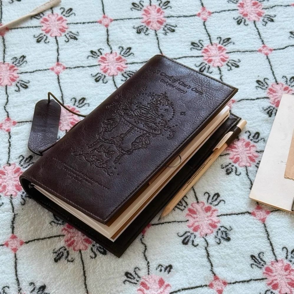 Vintage Leather Journal Notebook - ヴィンテージブラックノートブック PU レザー空白クラフト日記ノートブックジャーナルスケッチブック文具学校事務用品