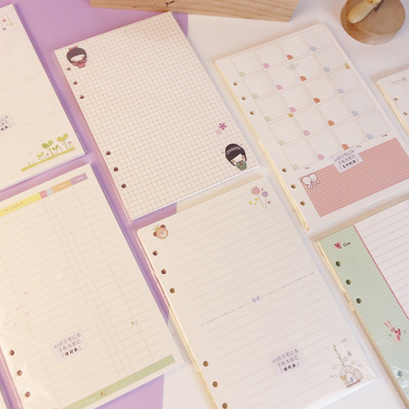 A5 Spiral Dotted Grid Notebook - 詰め替えスパイラルバインダーナーページ、a5、a6、ルーズリーフノートブック、週次、月次、ラインに、紙のドットグリッド、文房具