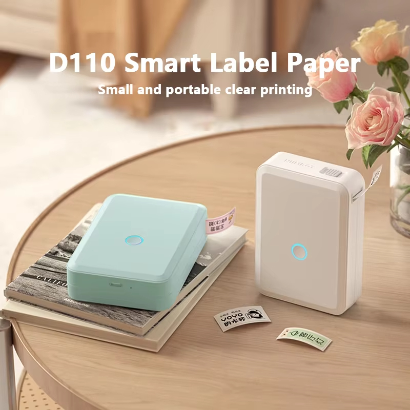 Mini Pocket Thermal Printer Paper Roll - Niimbot D110 ミニポータブル熱粘着ステッカーラベルプリンターワイヤレス Bluetooth ラベリングマシンハンドヘルドプリンター
