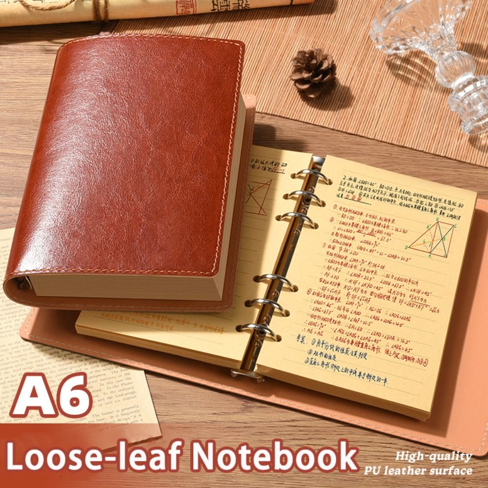 Vintage Leather Journal Notebook - 新しい A5/A6 ノートブック ルーズリーフ PU レザー