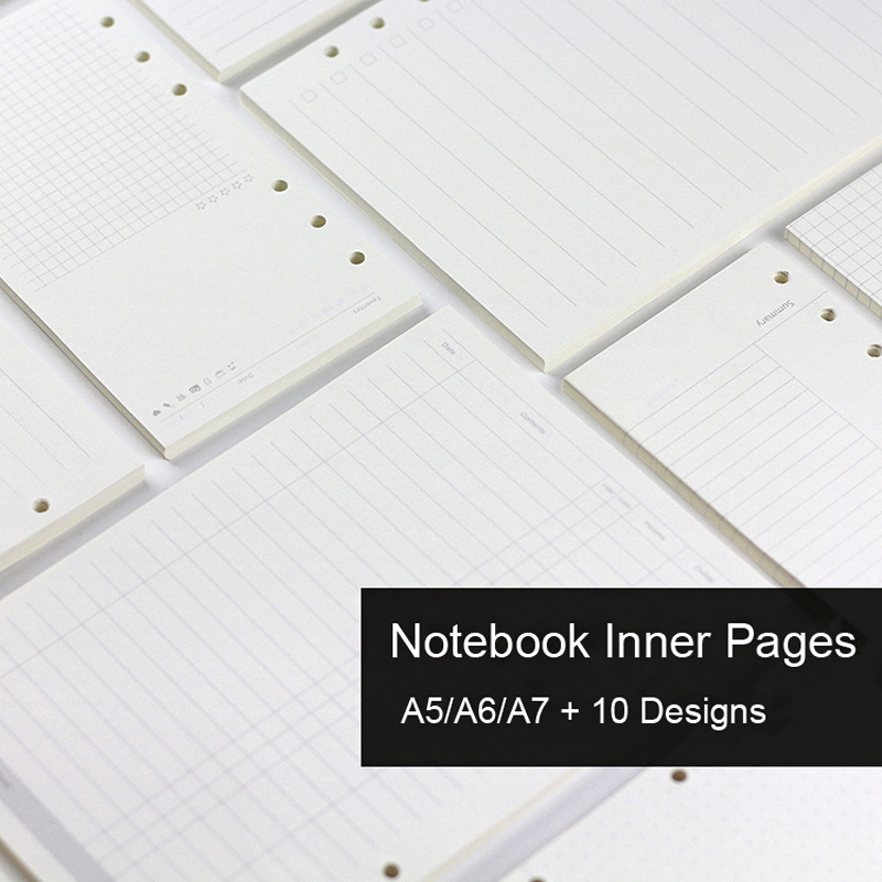 A5 Spiral Dotted Grid Notebook - 45 枚 A5 A6A7 ルーズリーフノートブックリフィルスパイラルバインダーインナーページウィークリーマンスリー To