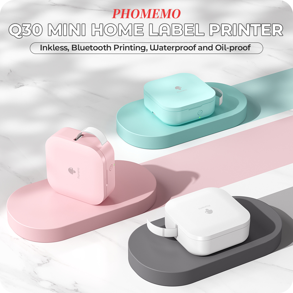 Mini Pocket Thermal Printer Paper Roll - 【新品】Phomemo Q30 ミニラベルプリンター ポータブル感熱ラベルメーカー 6-15mm ポケットプリンター