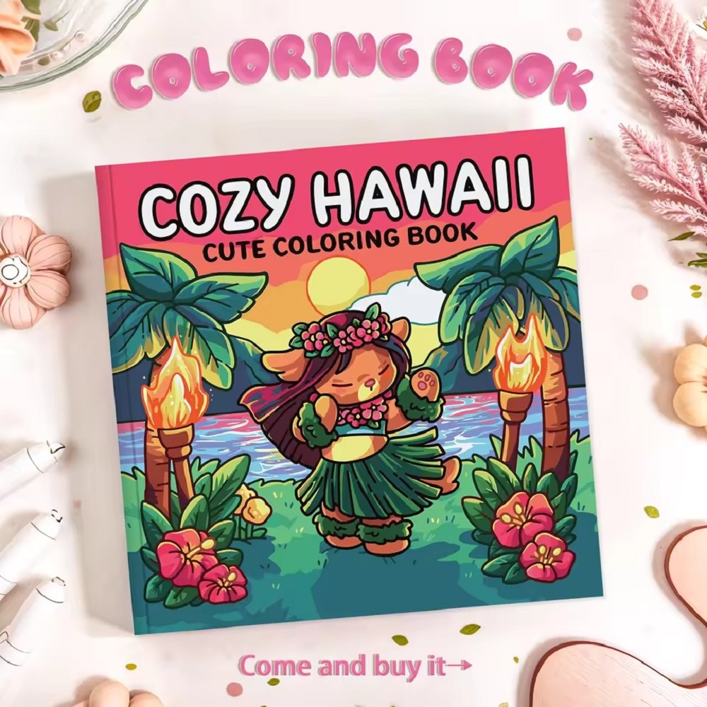 Adult Coloring Book Stress Relief - 居心地の良いナワイイキュートな大人の塗り絵 - ストレス解消のための描画、パーティーや誕生日に最適なギフト