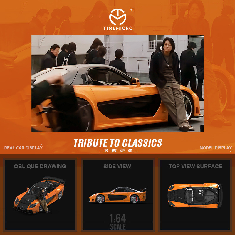 Movies - タイムマイクロ-TM 1/64 ワイルド・スピード マツダ RX-7 ダイキャストカーモデル