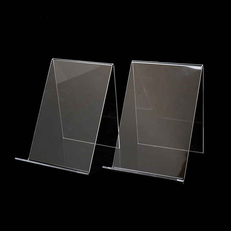 Clear Acrylic Book Stand Holder - 1pc アクリルブックディスプレイスタンドフォトフレームパンフレットアートワークホルダーオーガナイザークリアラックデスクトップ透明携帯電話ホルダー
